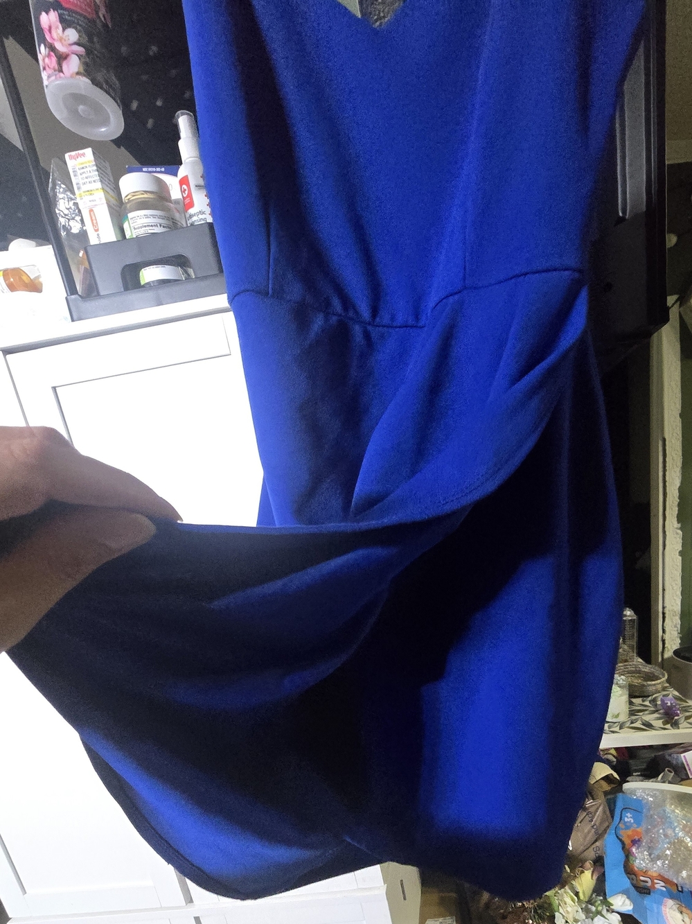 Lulus Forever Your Girl Royal Blue Bodycon Wrap Mini Dress Size Small